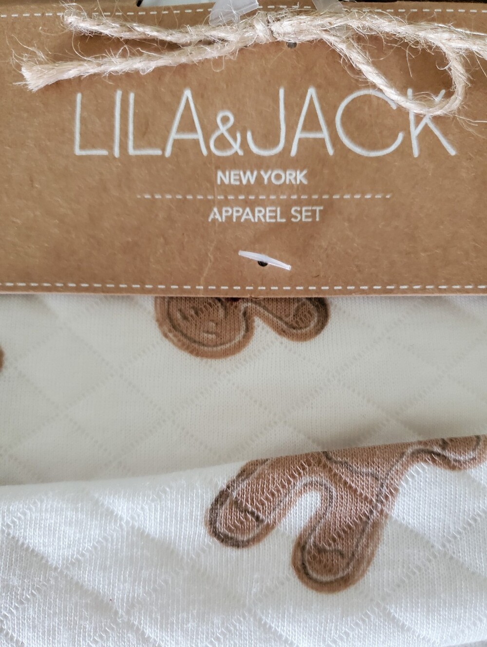 Lila & Jack Quilted Gingerbread Man Holiday Footed Pajama Set NWT 0-3M - Picture 2 of 11